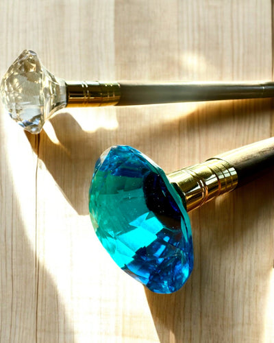 Bastón para caminar "Diamante en bronce" - Madera Hecho a mano, posibilidad de grabado