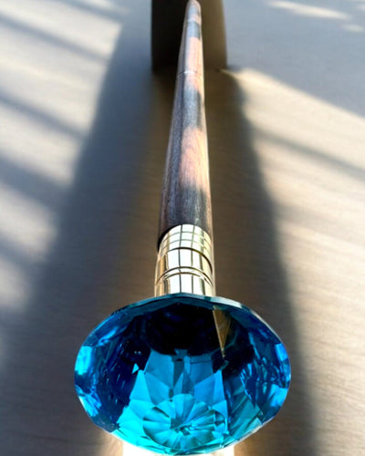Bastón para caminar "Diamante en bronce" - Madera Hecho a mano, posibilidad de grabado