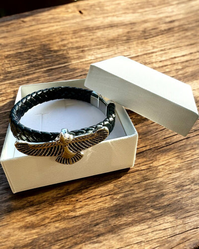 Pulsera Masculina "SkyRider" – Estilo de Cuero con Carácter - posibilidad de personalización con grabado