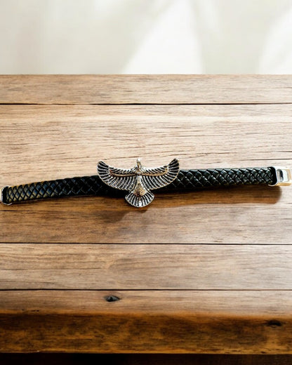 Pulsera Masculina "SkyRider" – Estilo de Cuero con Carácter - posibilidad de personalización con grabado