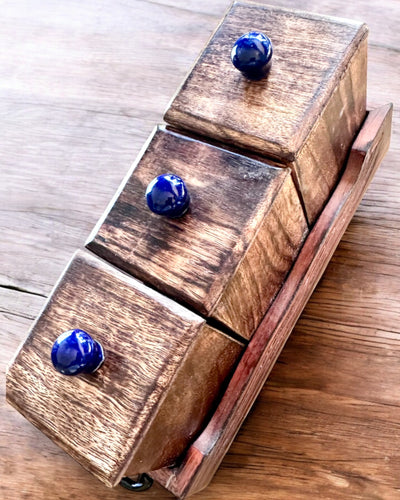 Conjunto Royal Trio – Té, Café, Azúcar de madera de Shisham, hecho a mano, con opción de grabado para regalo