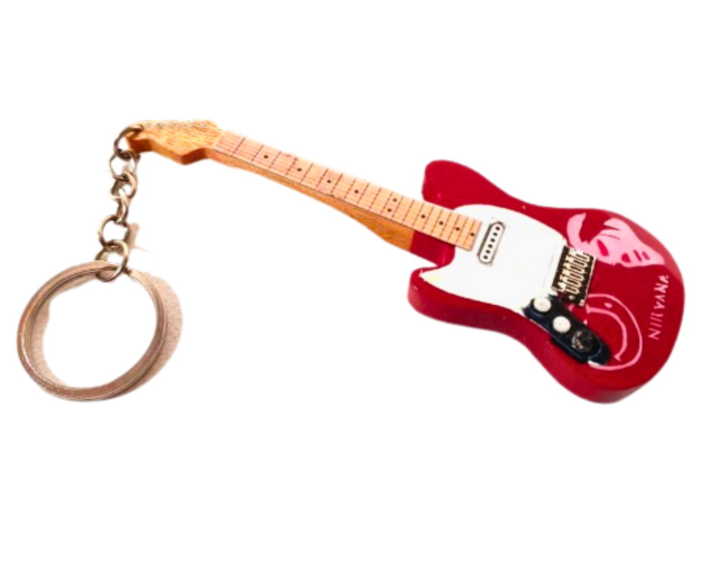 Breloczek gitara w stylu Nirvana z możliwością personalizacji grawerem