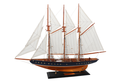 Modelo de goleta Atlantic de 72 cm - réplica del barco legendario con opción de grabado personalizado - regalo ideal para amantes de la navegación - hecho de madera con velas de tela