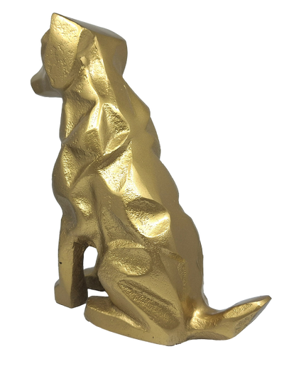 Figura decorativa dorada perro DOG2 con posibilidad de personalización con grabado
