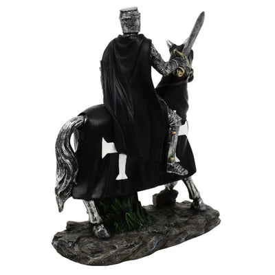 Figura decorativa Caballero a caballo 22 cm con opción de grabado personalizado - Elegante decoración de poliresina para regalo a amantes de la historia y la Edad Media  