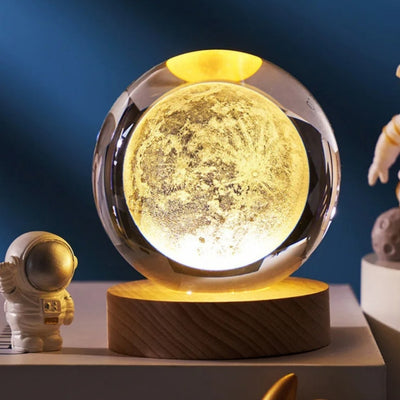 Bola de cristal 3D Luna con grabado