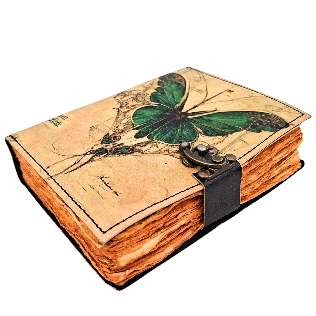 Cuaderno de Piel Retro Mariposa con Grabado