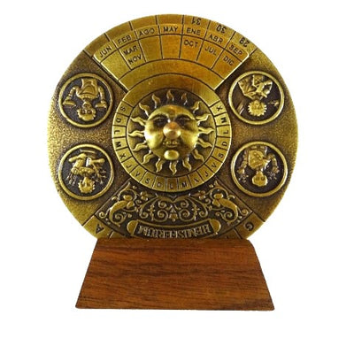 Calendario perpetuo renacentista con grabado - regalo personalizado para los años 1600-2799, elegante decoración de oficina, diámetro 9 cm, estilo renacentista