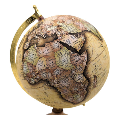 Globo decorativo retro elegante sobre base de madera de 32 cm con opción de personalización con grabado