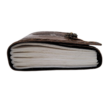 Cuaderno de cuero vintage retro de 200 páginas con grabado