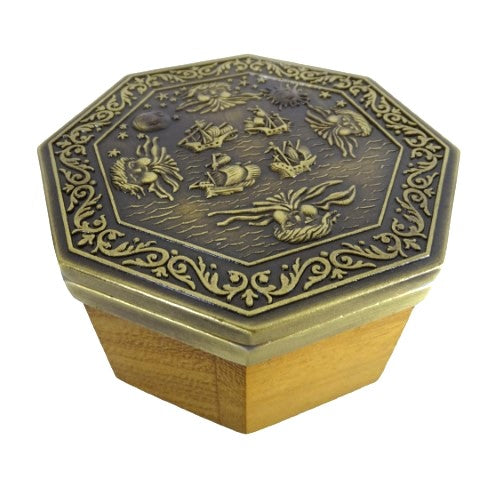 Brújula magnética cardán exclusiva H43 de latón y madera con grabado personalizado