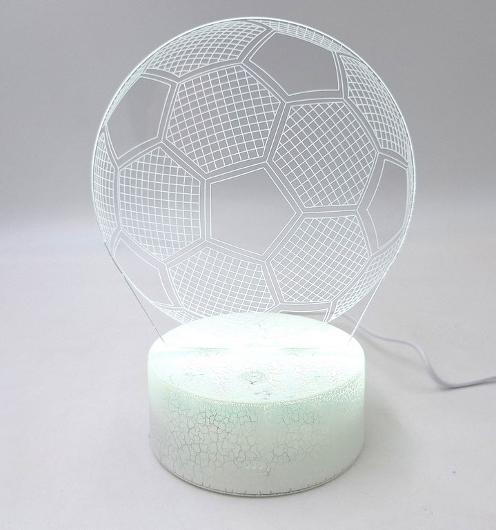 Lámpara nocturna Balón con posibilidad de personalización con grabado - Regalo ideal para amantes del fútbol - 17 cm de altura - 3 colores para elegir - Alimentación por USB o 3 pilas AAA