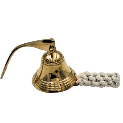 Campana de barco de latón de 7,5 cm con posibilidad de grabado - Regalo ideal estilo marinero - Color dorado, decoración retro para casa o cocina  