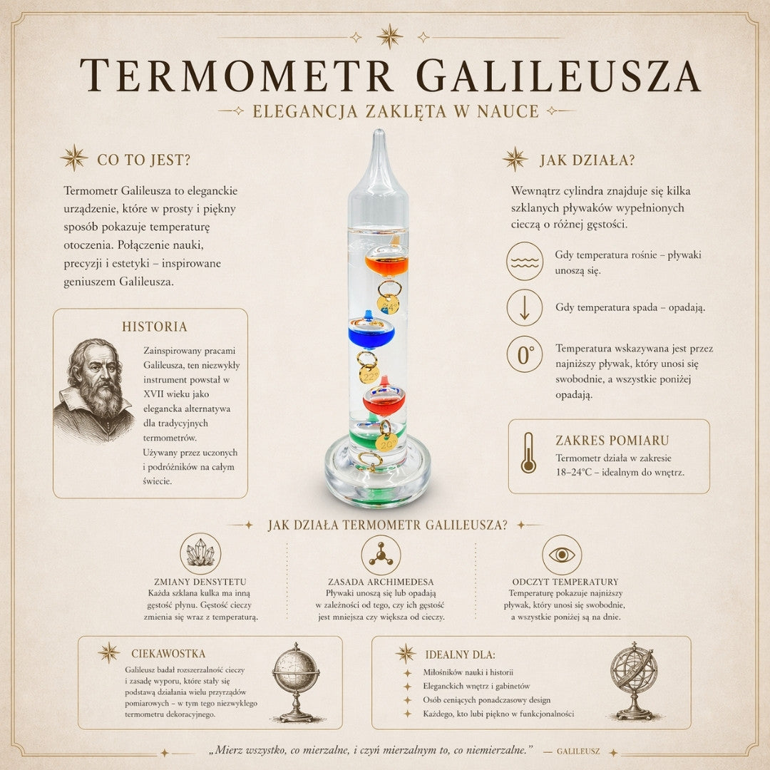 Termómetro de Galileo con grabado personalizado – decoración elegante para interiores en color vidrio