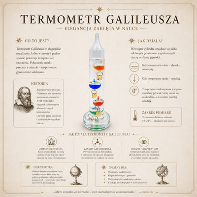 Termómetro de Galileo con grabado personalizado – decoración elegante para interiores en color vidrio