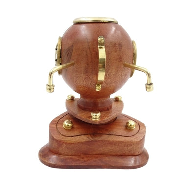 Casco pequeño de buceador retro con reloj y personalización