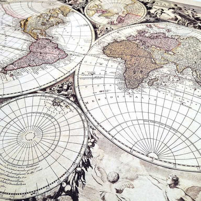 Mapa del mundo 1686 - Reimpresión de G. Valck con posibilidad de personalización con grabado - regalo ideal para historiadores y viajeros - dimensiones 56,5 x 47,5 cm