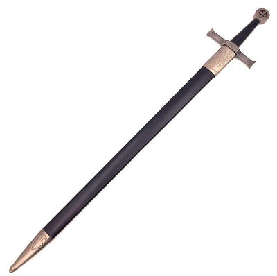 Espada de caballero de acero de 84 cm en funda - Réplica SW-114 con posibilidad de personalización con grabado