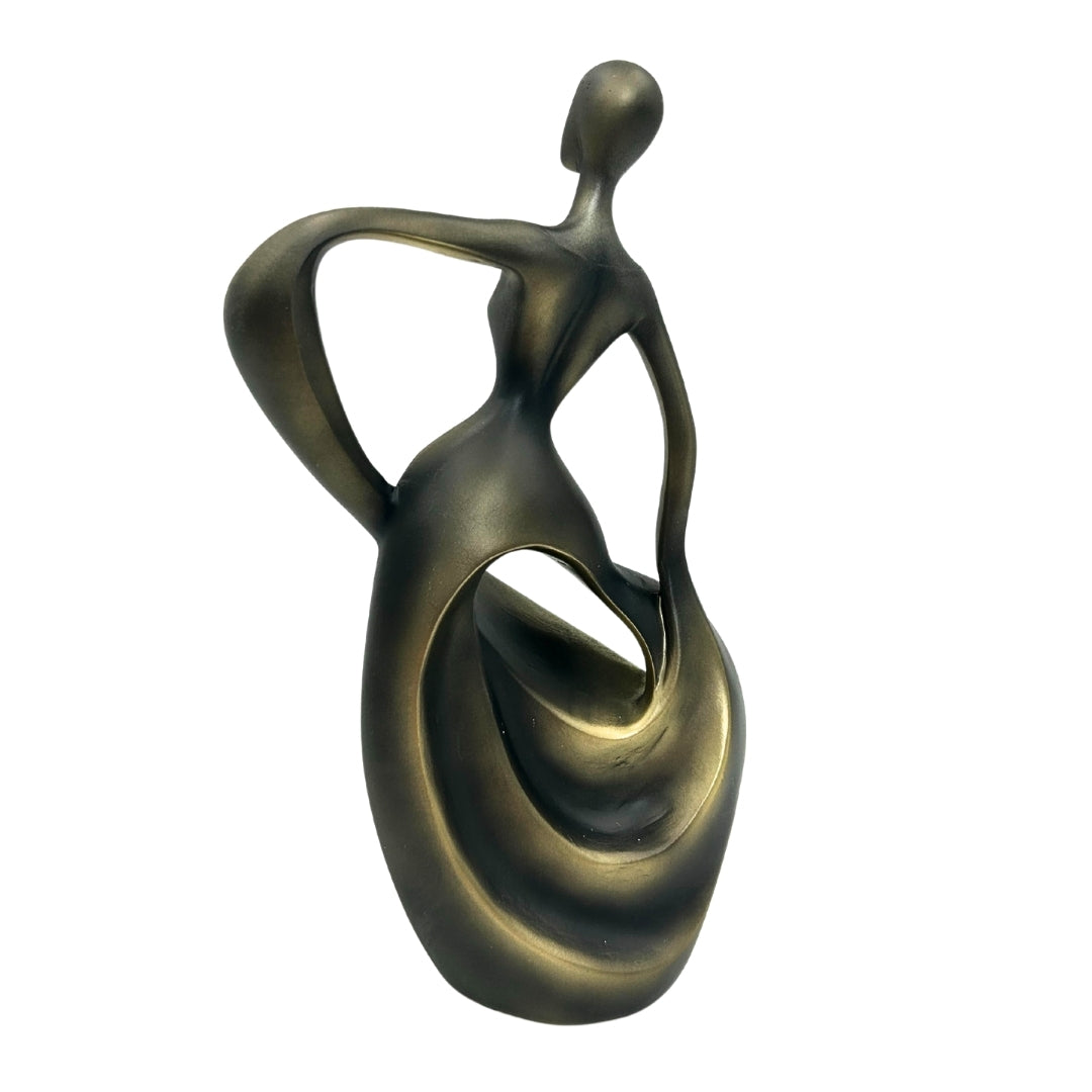 Figura de bailarina en dorado antiguo de 24 cm con opción de grabado personalizado