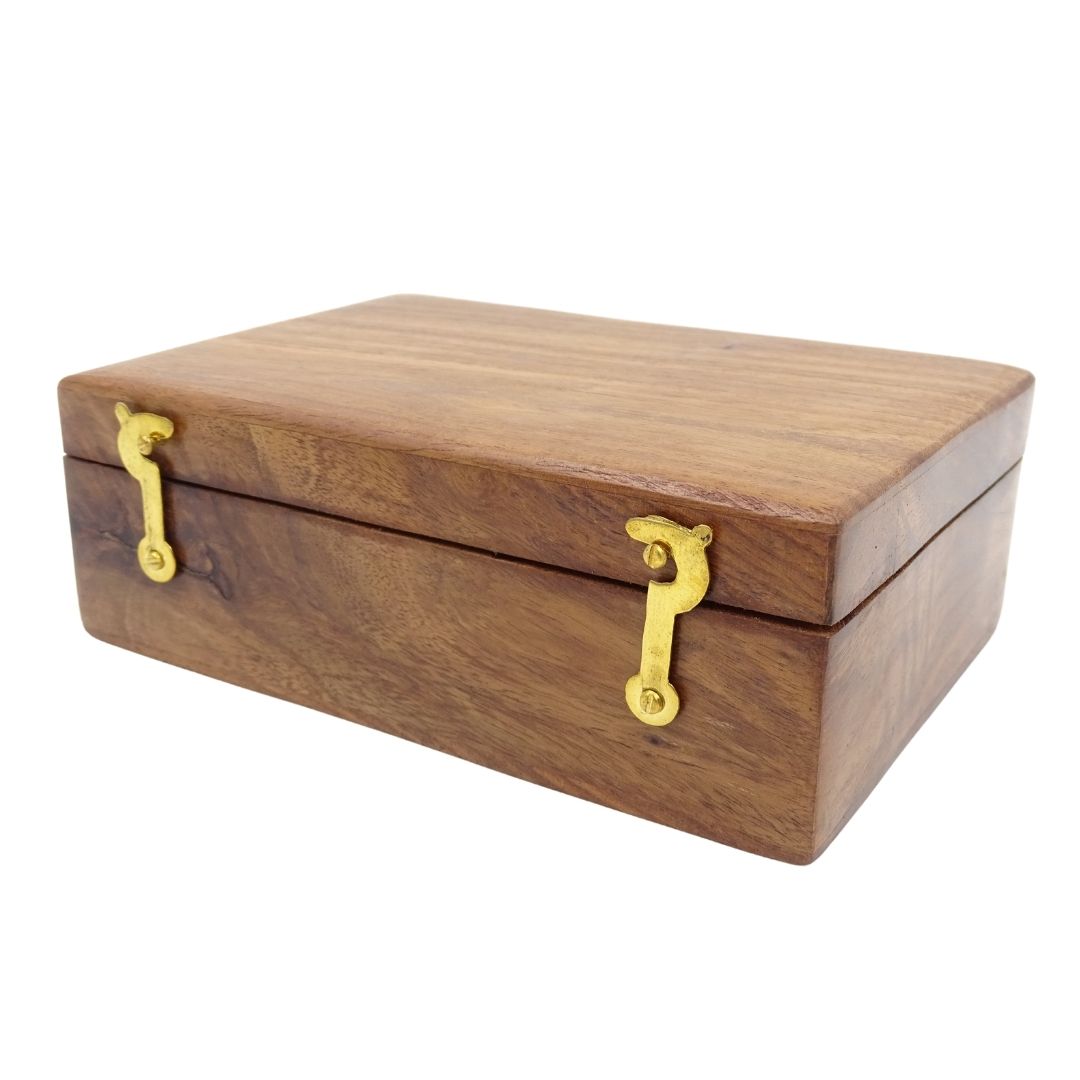 Set de 6 vasos metálicos con ancla en caja de madera - ideal para regalo con opción de personalización mediante grabado - latón dorado, capacidad 50 ml, diseño elegante para amantes de la náutica