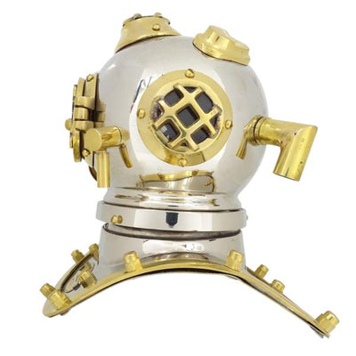 Casco de buzo de latón US Navy Mark IV con posibilidad de personalización mediante grabado - regalo ideal para cualquier ocasión, altura 20 cm, réplica marinera DIVER - DH93