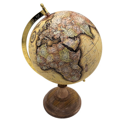 Globo decorativo retro elegante sobre base de madera de 32 cm con opción de personalización con grabado
