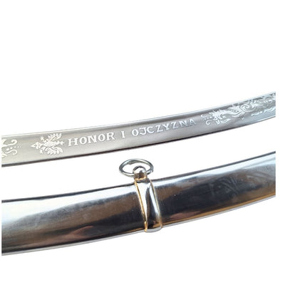 Réplica de sable de caballería «Radziwiłłówka» de 1917 con la inscripción «Honor y patria»: grabado personalizado, regalo elegante, acero sin templar, longitud de 91 cm