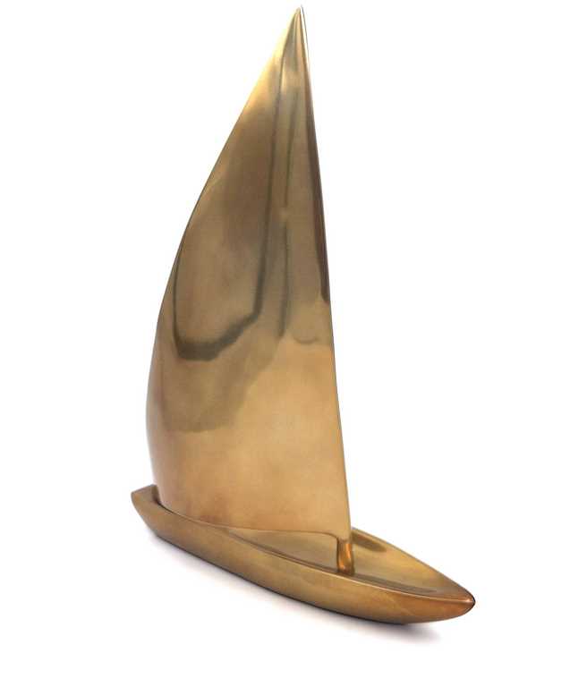 Gran modelo de velero de aluminio 39 x 30 cm con posibilidad de grabado personalizado