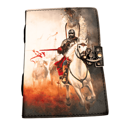 Cuaderno de cuero Diario Husaria Patriótico con grabado