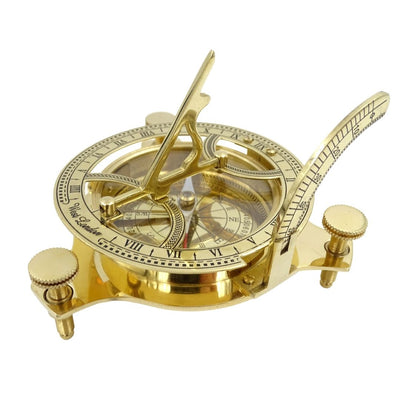 Brújula de latón con reloj de sol NC1504