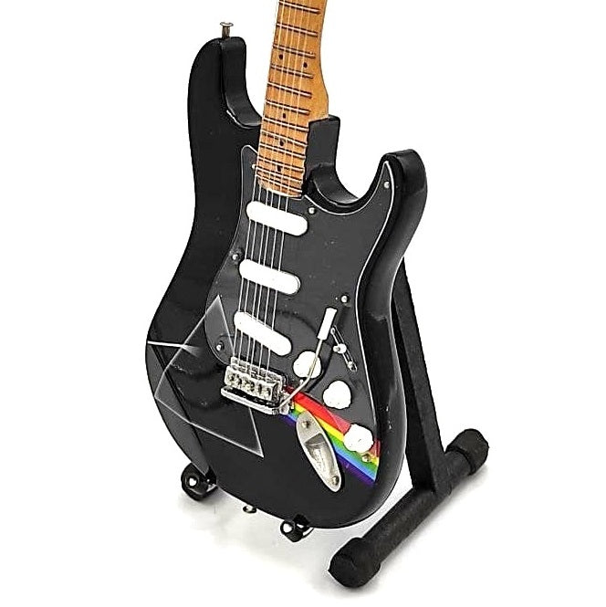Mini guitarra Pink Floyd de madera de caoba, hecha a mano, 27,5 cm, posibilidad de personalización con grabado, regalo ideal para fans de la música