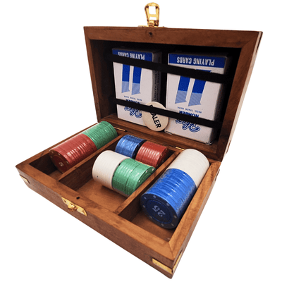 Elegante Set de Póker en Caja de Madera con Grabado