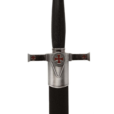 Daga decorativa de los templarios con vaina y grabado - Réplica de acero inoxidable, 40 cm