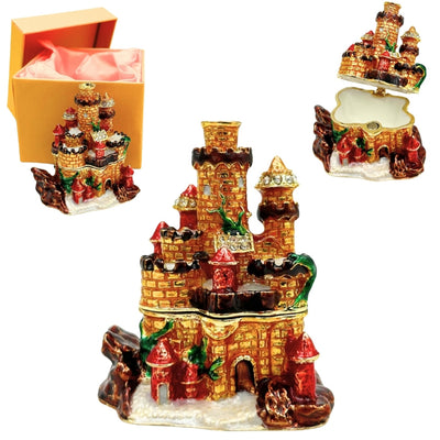Caja Joyero Decorada con Cristales en Forma de Castillo con Posibilidad de Grabado Personalizado