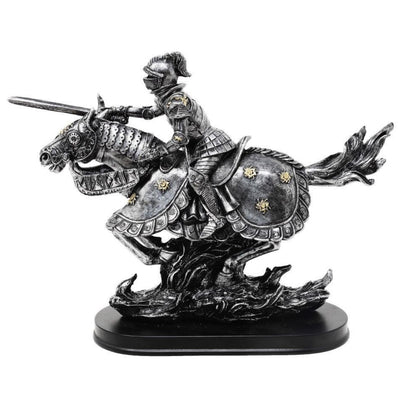 Figura Caballero a caballo 31 cm – pintada a mano en polyresina con posibilidad de personalización con grabado