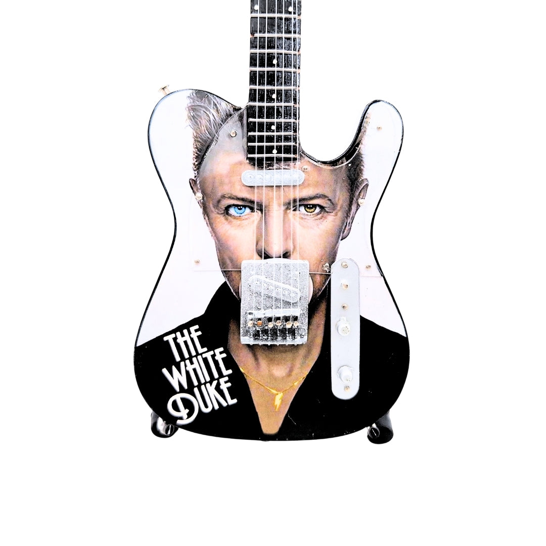 Mini guitarra de colección David Bowie MGT-8976 con grabado