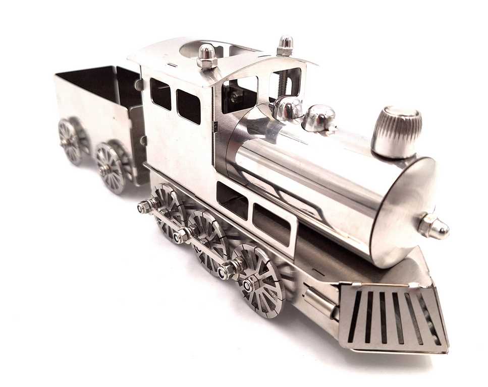 Modelo plateado de tren personalizable con grabado