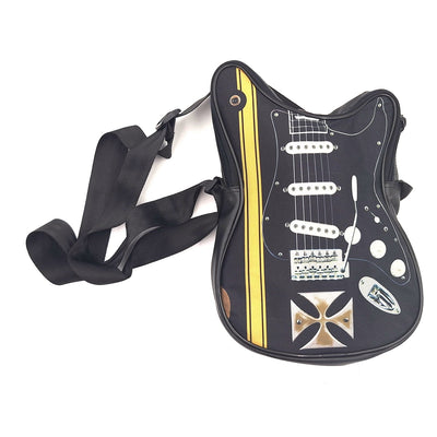 Bolso de hombro con forma de guitarra con cruz de Malta - Regalo personalizado para guitarristas