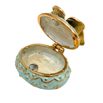 Exclusiva caja joyero mariposa con cristales, personalizada con grabado, blanco y dorado, altura 3,5 cm