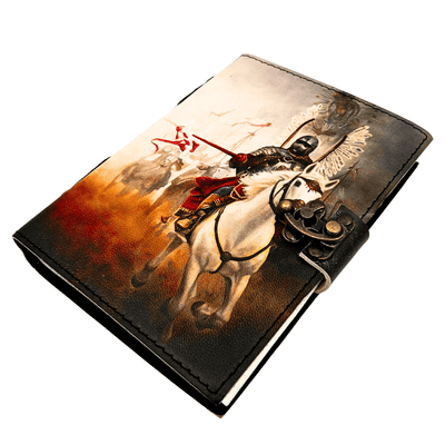 Cuaderno de cuero Diario Husaria Patriótico con grabado