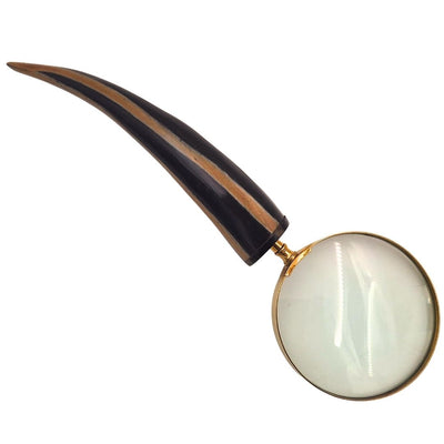 Elegante lupa de lectura retro con montura de latón y mango de cuerno de búfalo - grabado personalizado - regalo ideal para personas mayores - lente de alta calidad 3.5x estilo vintage