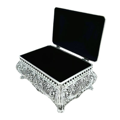 Caja metálica plateada para joyas 20-74M con grabado