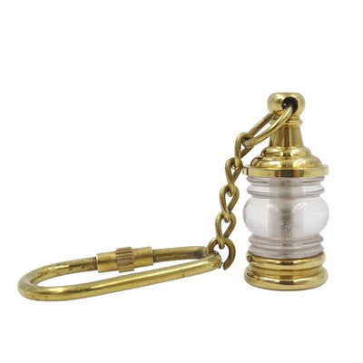Lámpara náutica llavero para llaves Key-0118 de latón y vidrio, dorada, grabado personalizado, ideal para regalo, dimensiones 11 x 2 x 2 cm