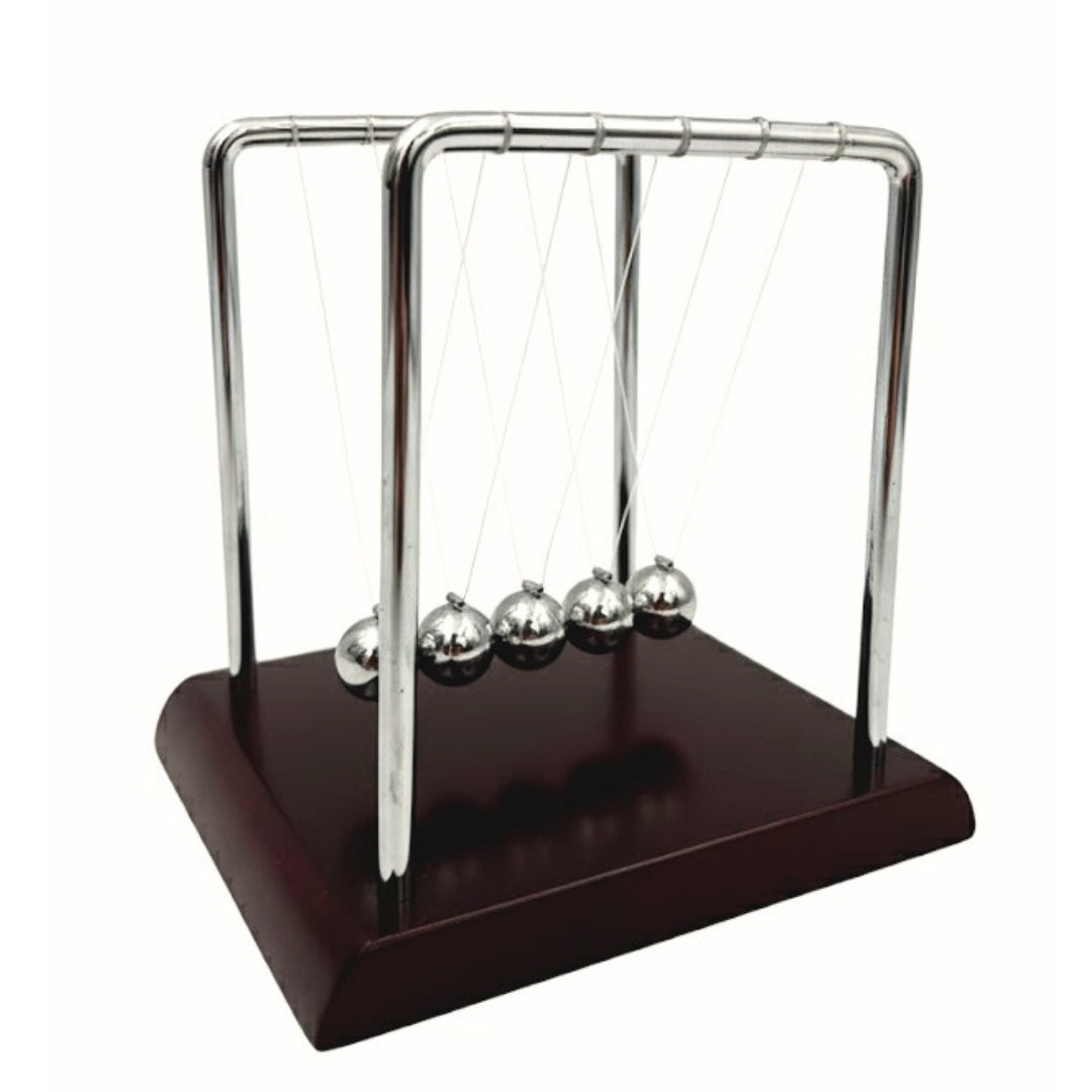 Elegantes Bolas de Newton con Grabado - Madera Metal