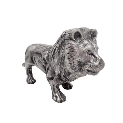 Figura decorativa LEO de aluminio en color plateado, grabado personalizado  