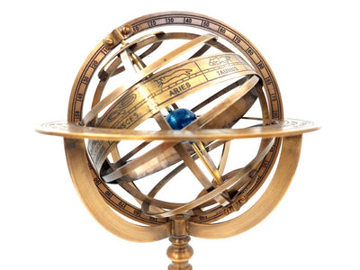 Astrolabio esférico de latón de 39cm, personalizable con grabado