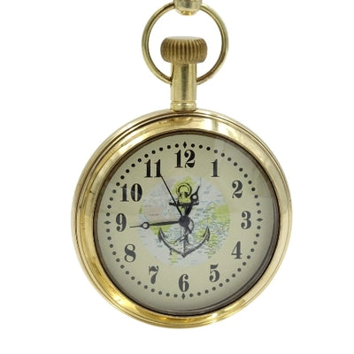 Reloj marinero de latón para escritorio NC2126 con posibilidad de grabado, 12 cm de altura, ideal para regalo para amantes de la navegación con motivo de ancla y velero