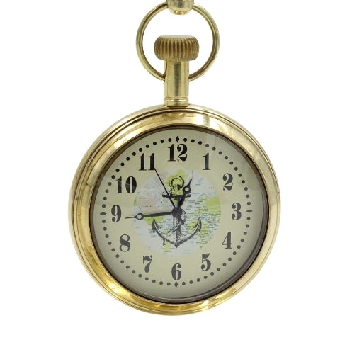Reloj marinero de latón para escritorio NC2126 con posibilidad de grabado, 12 cm de altura, ideal para regalo para amantes de la navegación con motivo de ancla y velero