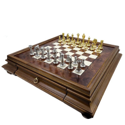 Ajedrez exclusivo Italfama de metal dorado 53x53 cm con posibilidad de grabado personalizado