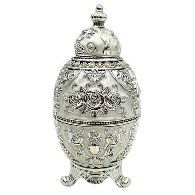 Huevo Fabergé plateado abatible con posibilidad de grabado